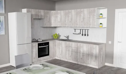 Модульная кухня АТР, бетон пайн (270х190 см)  